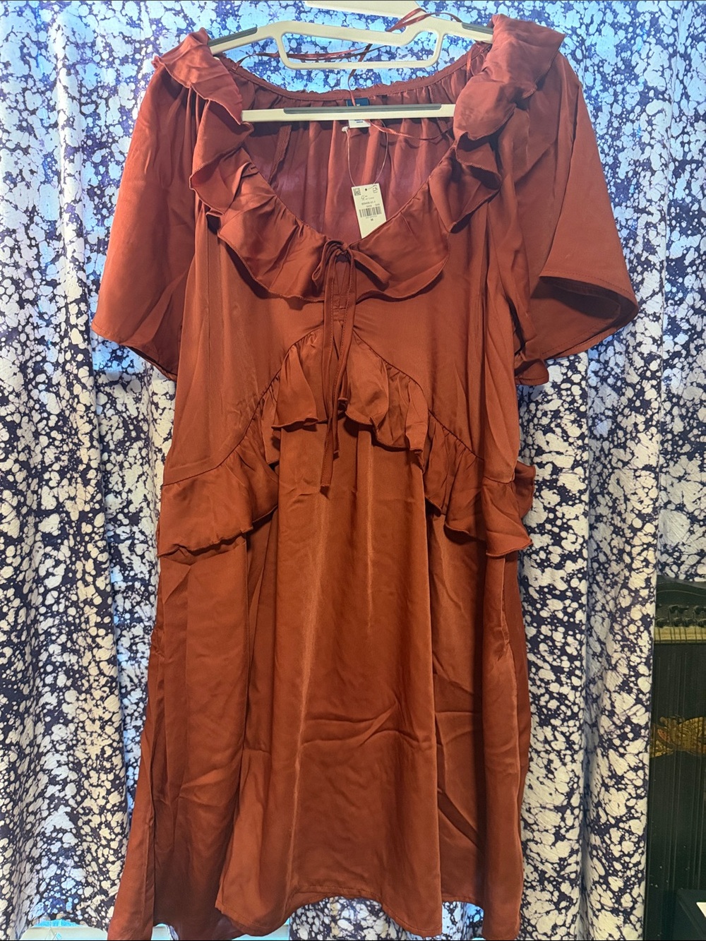 Old Navy Rust-Tone Ruffle Midi Dress